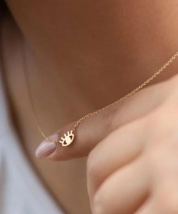 گردنبند طرح چشم و مژه قو طلایی Qooe Talaee کد N023934