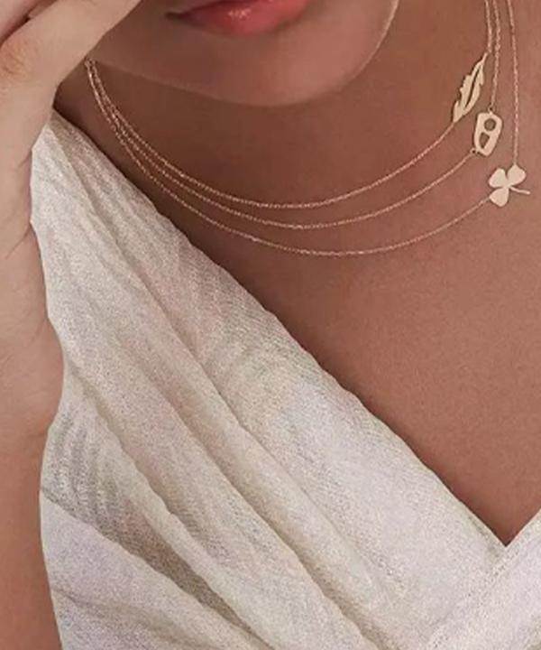 گردنبند طرح ه نیمانی قو طلایی Qooe Talaee کد N013739