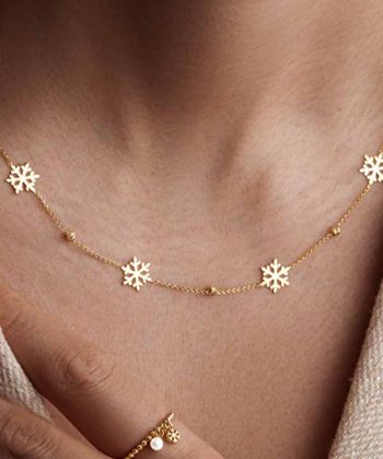 گردنبند گوله برف کریسمسی قو طلایی Qooe Talaee کد N012685
