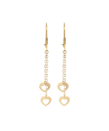 گوشواره طلا عصایی قلب میوگلد Mio Gold کد E584