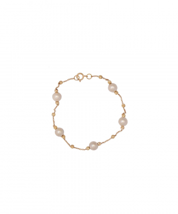 دستبند طلا گوی مروارید میوگلد Mio Gold کد BR143