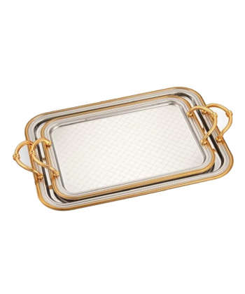 ست سینی مستطیل ضد زنگ گلدن هوم Golden Home مدل مورگن کد 6914