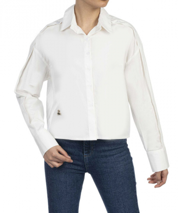 شومیز نخ پنبه آستین بلند زنانه وینکلر مدل am-W0614238BL