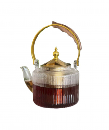 قوری پیرکس دسته دار طلایی 1200 میلی لیتر گلدن هوم Golden Home کد 14275