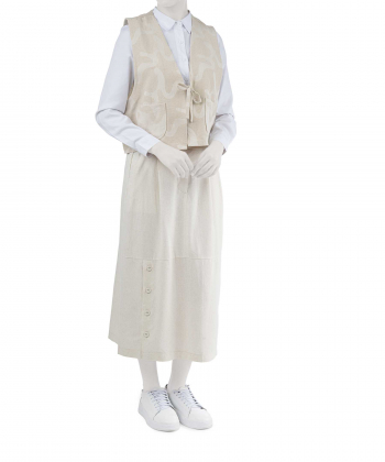 ست جلیقه و دامن زنانه پینکی مدل 9930