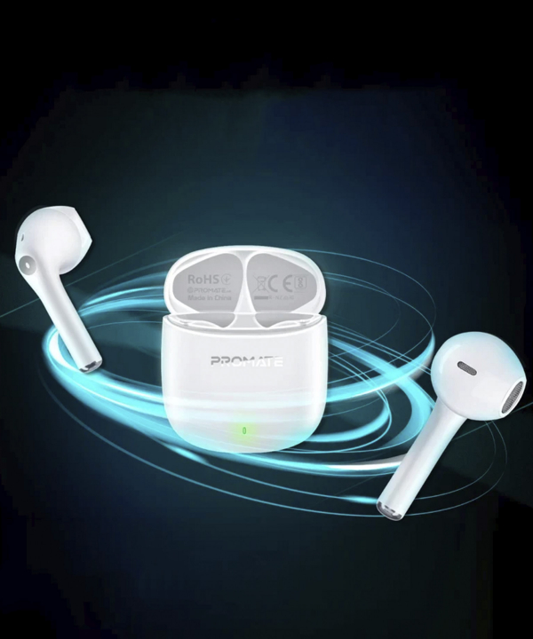 هندزفری بی‌سیم (ایربادز بلوتوث) پرومیت مدل LIMA.WHITE