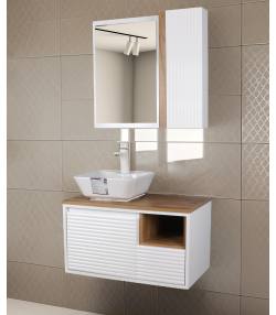 ست کابینت و روشویی دلفین Dolphin مدل Znd-R23-W به همراه آینه و باکس