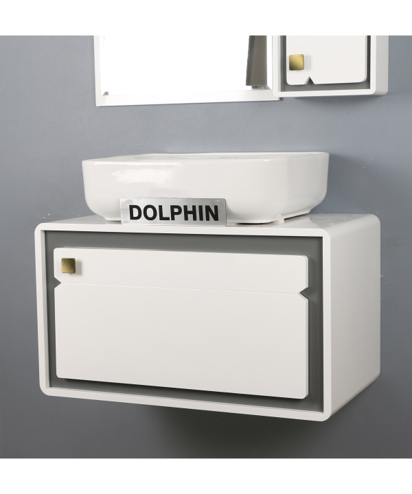 ست کابینت و روشویی دلفین Dolphin مدل ZND-R12-W به همراه آینه و باکس