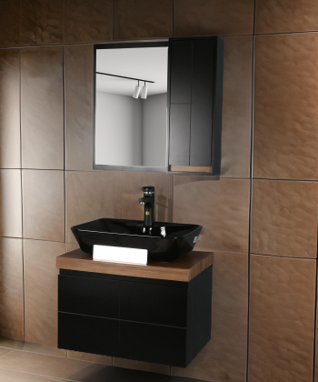 ست کابینت و روشویی دلفین Dolphin مدل ZND-R13-Blبه همراه آینه و باکس