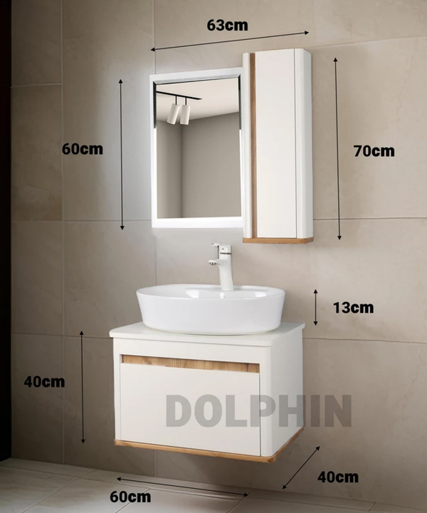 ست کابینت و روشویی دلفین Dolphin مدل ZN-R20-6040 به همراه آینه و باکس