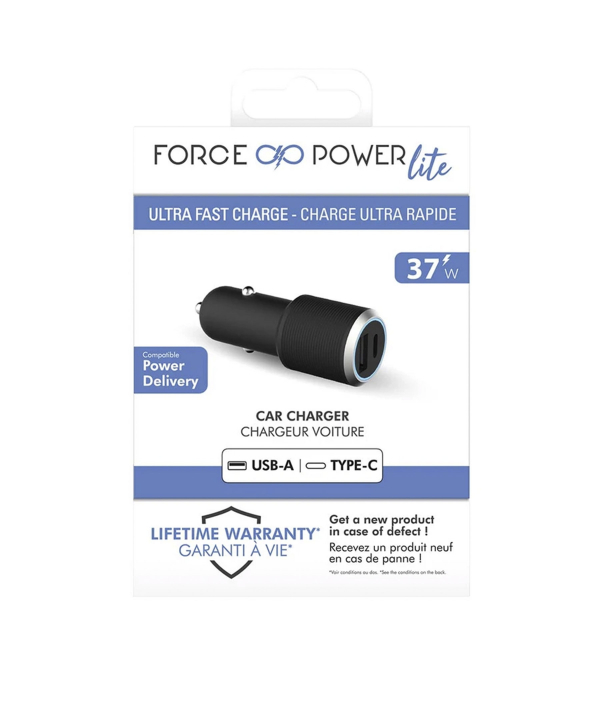 شارژر فندکی فورس مدل FPLICAC2AC37WPDB Power Delivery