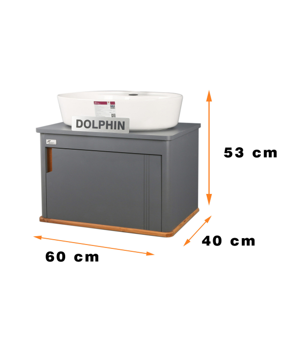 ست کابینت و روشویی دلفین Dolphin مدل R15 به همراه آینه و باکس