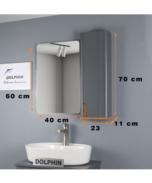ست کابینت و روشویی دلفین Dolphin مدل R15 به همراه آینه و باکس