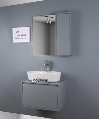 ست کابینت و روشویی دلفین Dolphin مدل R14-GR به همراه آینه و باکس