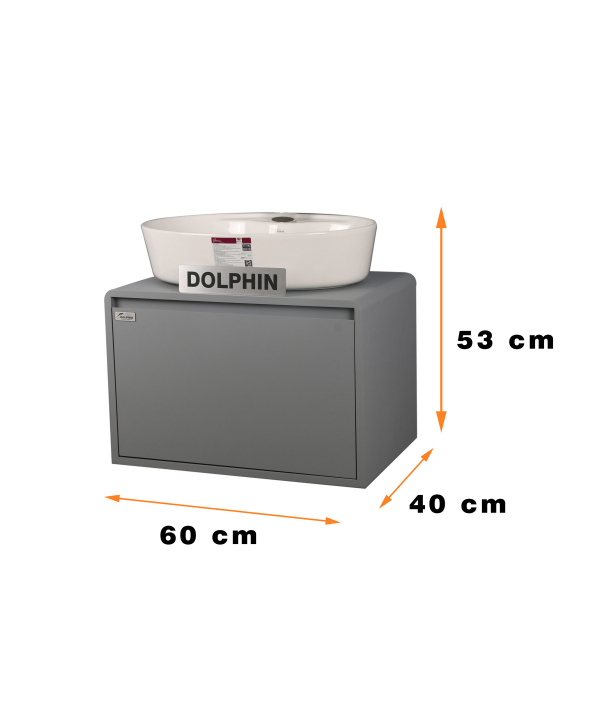 ست کابینت و روشویی دلفین Dolphin مدل R14-GR به همراه آینه و باکس
