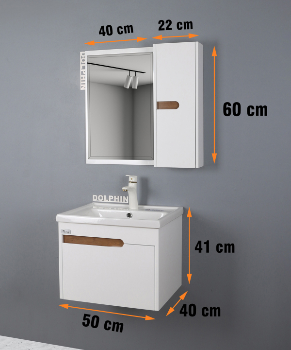 ست کابینت و روشویی دلفین Dolphin مدل 1118-T به همراه آینه و باکس