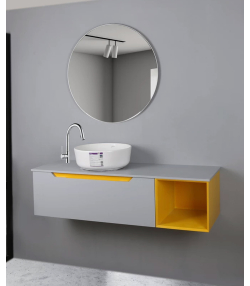 ست کابینت و روشویی دلفین Dolphin مدل 12040-gr به همراه آینه