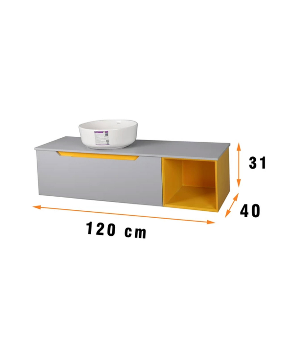 ست کابینت و روشویی دلفین Dolphin مدل 12040-gr به همراه آینه