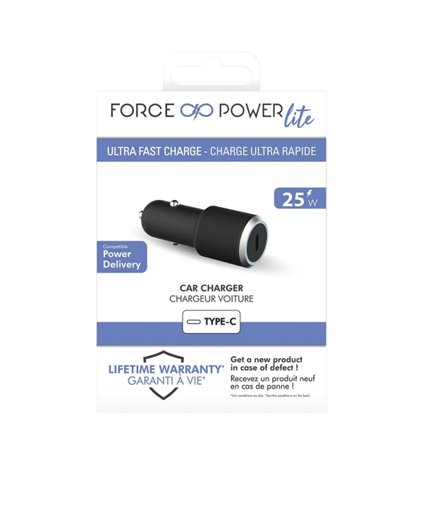شارژر فندکی فورس مدل FPLICAC1C25WPDB Power Delivery