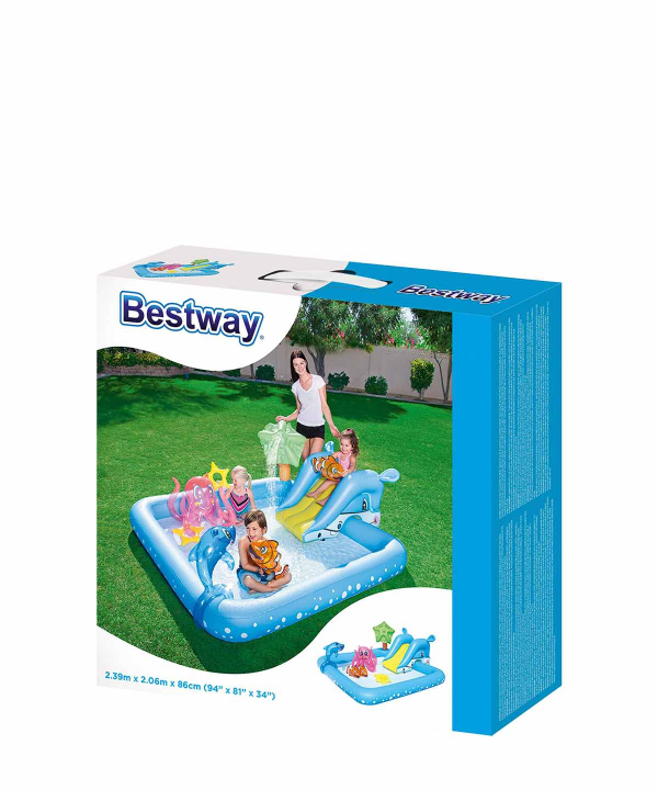 استخر بادی کودک همراه با سرسره بست وی Bestway طرح آکواریوم