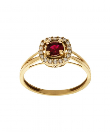 انگشتر طلا نگین قرمز میوگلد Mio Gold کدR426