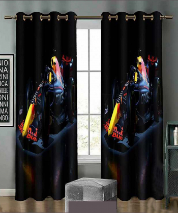 پرده نوپه هوم Nope Home مدل مخمل پانچی طرح Racing car سایز 140x280