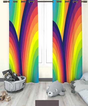 پرده نوپه هوم Nope Home مدل مخمل پانچی طرح چند رنگ سایز 140x280