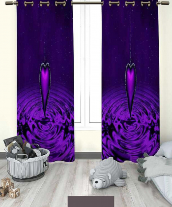 پرده نوپه هوم Nope Home مدل مخمل پانچی طرح قلب سایز 140x280