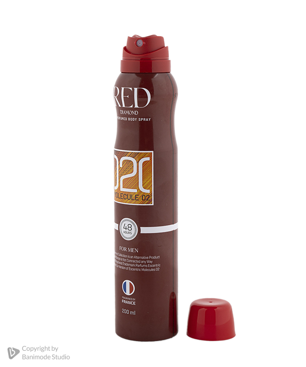 اسپری خوشبوکننده بدن مردانه رد دایموند Red Diamond مدل Molecule 02 حجم 200 میلی لیتر