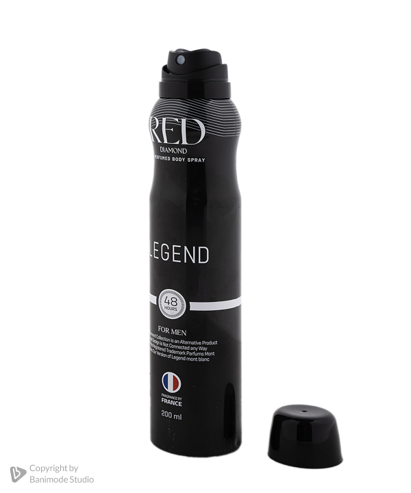 اسپری خوشبوکننده بدن مردانه رد دایموند Red Diamond مدل Legend حجم 200 میلی لیتر