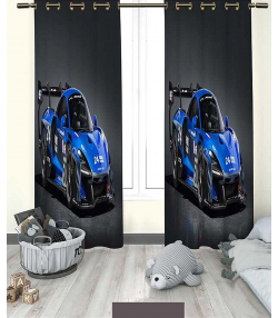 پرده نوپه هوم Nope Home مدل مخمل پانچی طرح ماشین رالی سایز 140x280