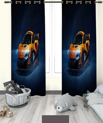 پرده نوپه هوم Nope Home مدل مخمل پانچی طرح ماشین McLaren سایز 140x280