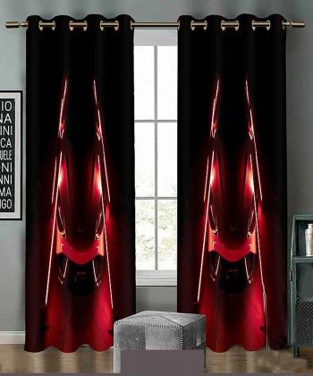 پرده نوپه هوم Nope Home مدل مخمل پانچی طرح جلوی ماشین سایز 140x280