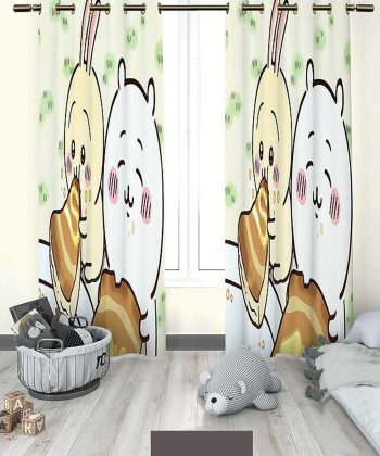 پرده نوپه هوم Nope Home مدل مخمل پانچی طرح خرگوش بامزه سایز 140x280