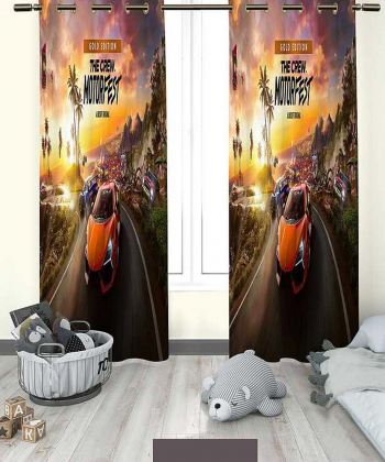 پرده نوپه هوم Nope Home مدل مخمل پانچی طرح Motorseft سایز 140x280