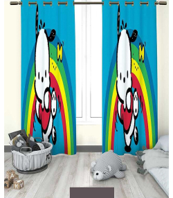 پرده نوپه هوم Nope Home مدل مخمل پانچی طرح کارتونی رنگین کمانی سایز 140x280