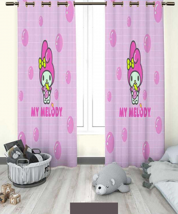 پرده نوپه هوم Nope Home مدل مخمل پانچی طرح خرگوش کارتونی سایز 140x280