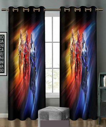 پرده نوپه هوم Nope Home مدل مخمل پانچی طرح mortal kombat سایز 140x280