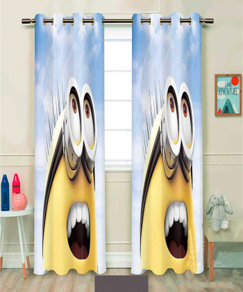 پرده نوپه هوم Nope Home مدل مخمل پانچی طرح minion سایز 140x280