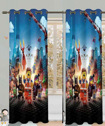 پرده نوپه هوم Nope Home مدل مخمل پانچی طرح انیمیشن Lego سایز 140x280