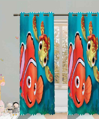 پرده نوپه هوم Nope Home مدل مخمل پانچی طرح انیمیشن نمو سایز 140x280