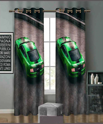 پرده نوپه هوم Nope Home مدل مخمل پانچی طرح ماشین اسپورتی سایز 140x280