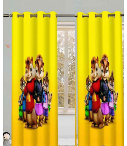 پرده نوپه هوم Nope Home مدل مخمل پانچی طرح انیمیشن سنجابها سایز 140x280