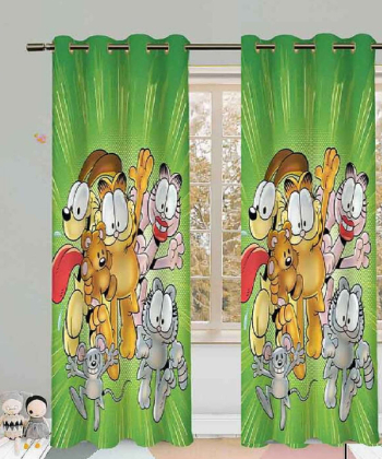 پرده نوپه هوم Nope Home مدل مخمل پانچی طرح انیمیشن گارفیلد سایز 140x280