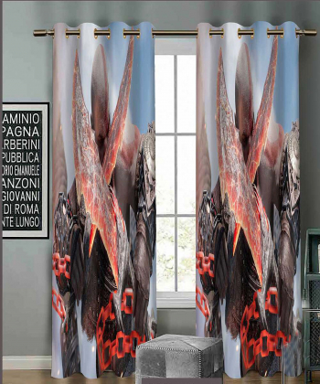 پرده نوپه هوم Nope Home مدل مخمل پانچی طرح کارتونی سایز 140x280