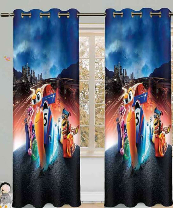 پرده نوپه هوم Nope Home مدل مخمل پانچی طرح انیمیشن کارتونی سایز 140x280