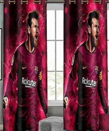 پرده نوپه هوم Nope Home مدل مخمل پانچی طرح فوتبالی سایز 140x280