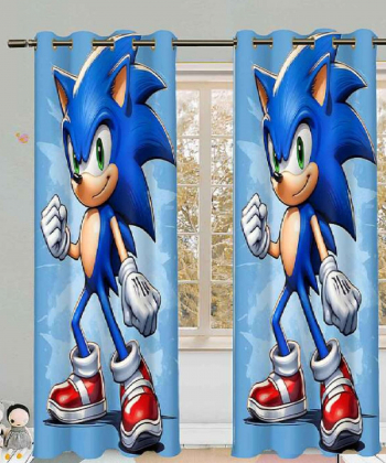 پرده نوپه هوم Nope Home مدل مخمل پانچی طرح سونیک سایز 140x280