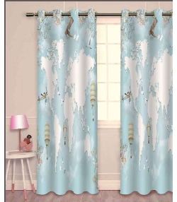 پرده نوپه هوم Nope Home مدل مخمل پانچی طرح جغرافیایی سایز 140x280