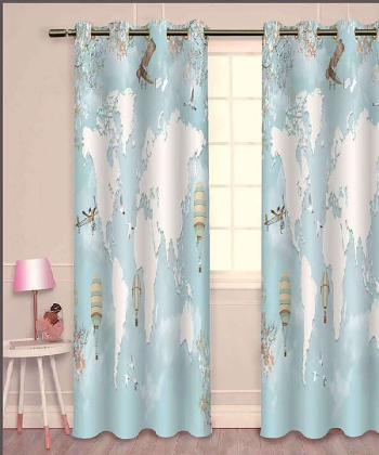 پرده نوپه هوم Nope Home مدل مخمل پانچی طرح جغرافیایی سایز 140x280